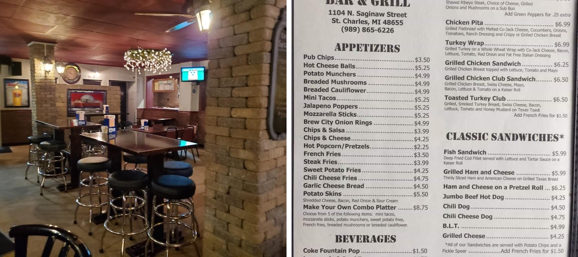 Alley Bar & Grill Menu